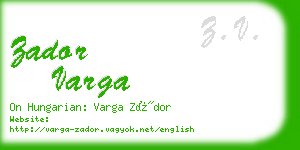 zador varga business card
